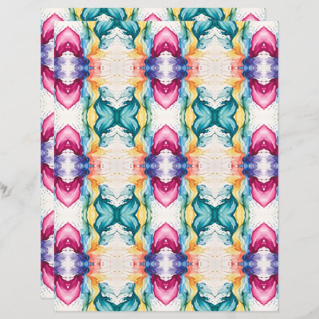 Watercolor Abstract 22 Scrapbook Paper (Front/Back)