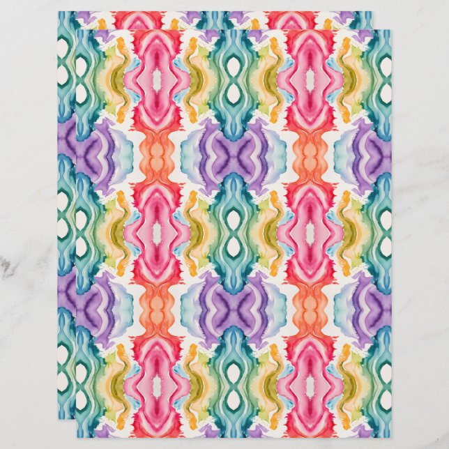 Watercolor Abstract 23 Scrapbook Paper (Front/Back)