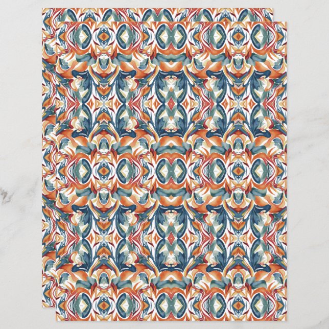 Watercolor Abstract 4 Scrapbook Paper (Front/Back)