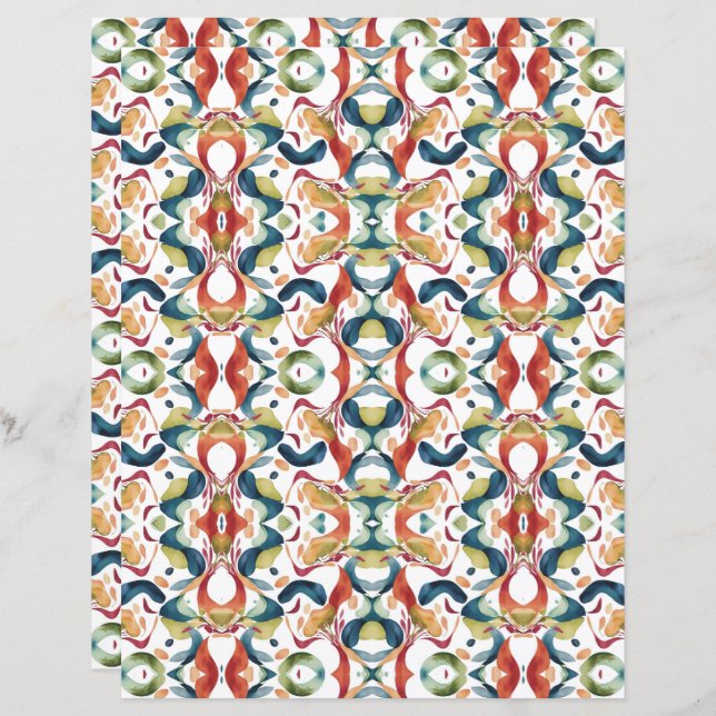 Watercolor Abstract 6 Scrapbook Paper (Front/Back)