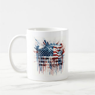 Watercolor abstract American flag Coffee Mug