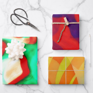 Watercolor Abstract Art Wrapping Paper Colorful