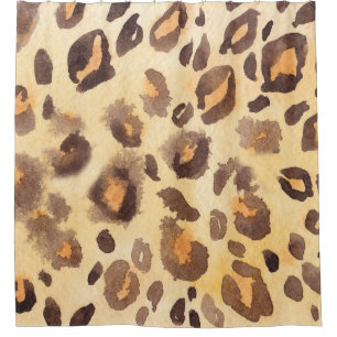 Watercolor abstract background of leopard skin imi shower curtain