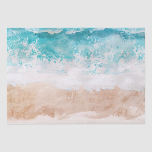 Watercolor Abstract Beach  Tissue Paper (Front)