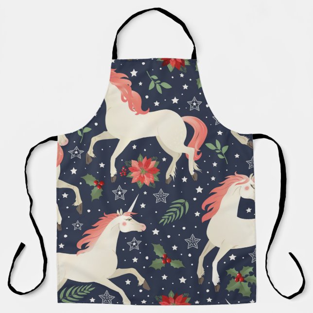 Watercolor abstract blue triangles seamless backgr apron (Front)