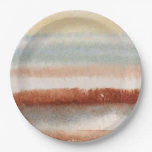 Watercolor Abstract Boho  Paper Plate