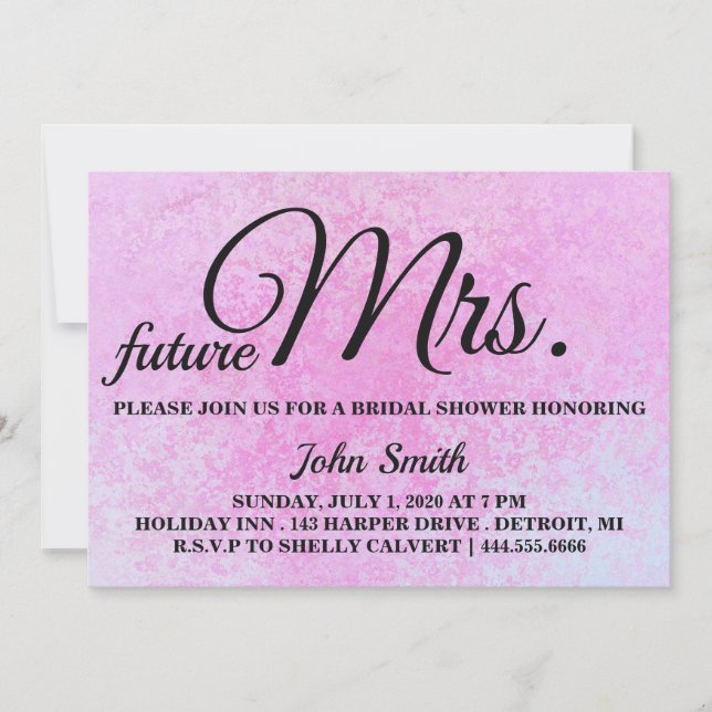 Watercolor Abstract Bridal Shower future Mrs. Invitation (Front)