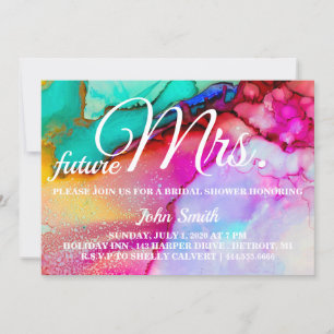 Watercolor Abstract Bridal Shower future Mrs. Invitation