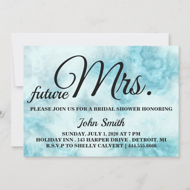 Watercolor Abstract Bridal Shower future Mrs. Invitation (Front)