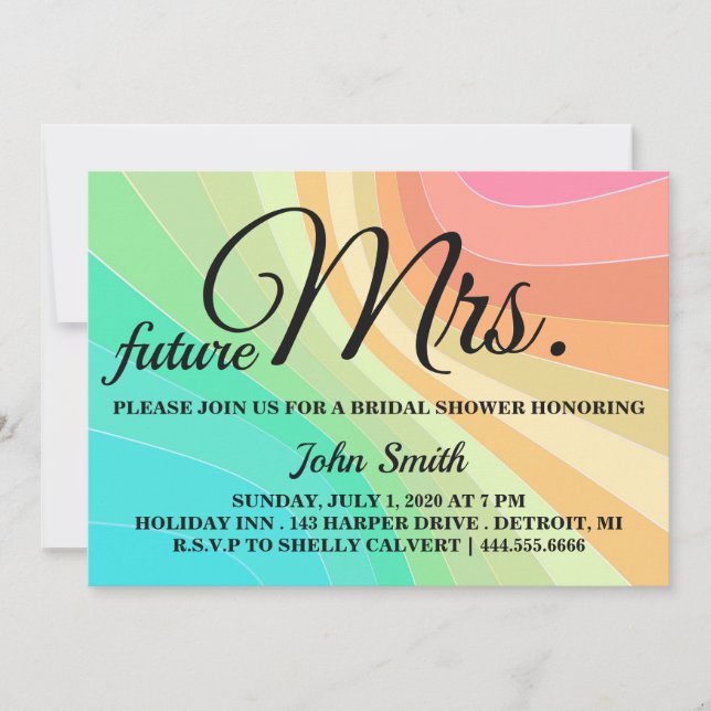 Watercolor Abstract Bridal Shower future Mrs. Invitation (Front)