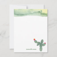 Watercolor Abstract Cactus Thank You Note Card
