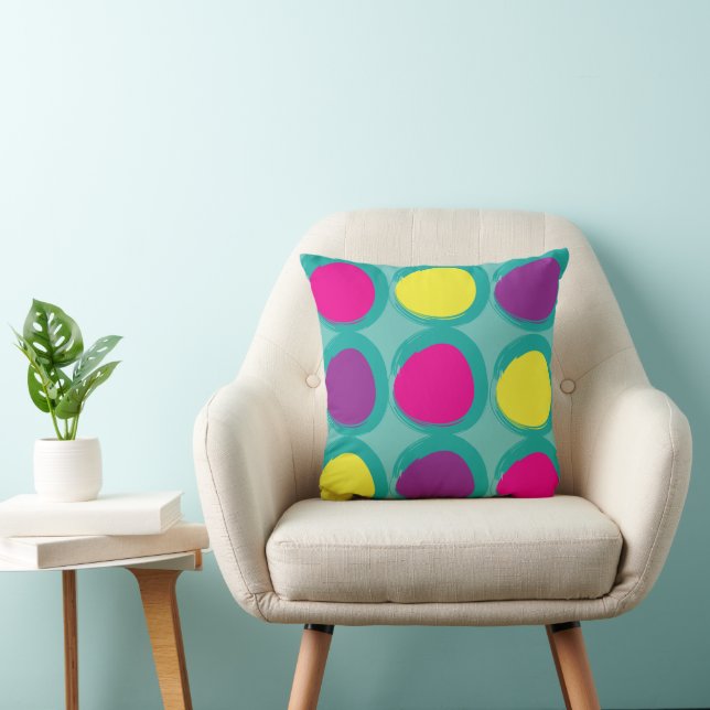 Watercolor Abstract Circles Cushion (Chair)
