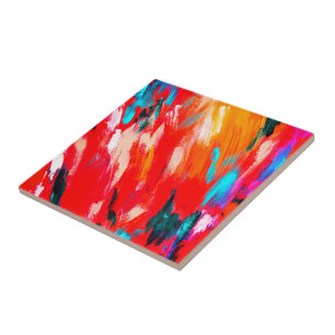 Watercolor Abstract Colourful Painting Ceramic Til Tile