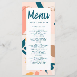 Watercolor Abstract Colourful Pastel Wedding  Menu