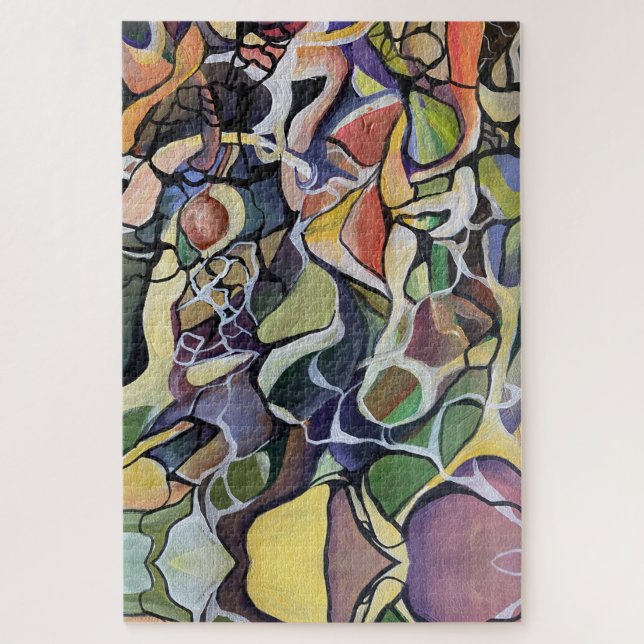 Watercolor Abstract Contemporary Modern Artsy Jigsaw Puzzle (Vertical)