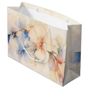 Watercolor Abstract Dogwood Flowers Large Gift Bag