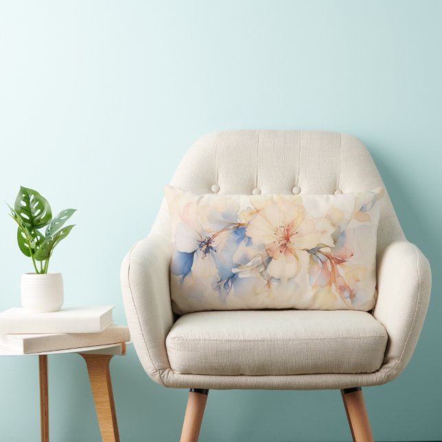 Watercolor Abstract Dogwood Flowers  Lumbar Cushion (Chair)