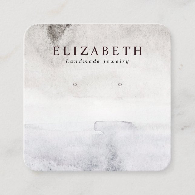 Watercolor Abstract Earring Display  Square Business Card (Front)