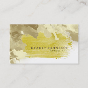 Watercolor Abstract Elegant Cool Yellow Nature Business Card