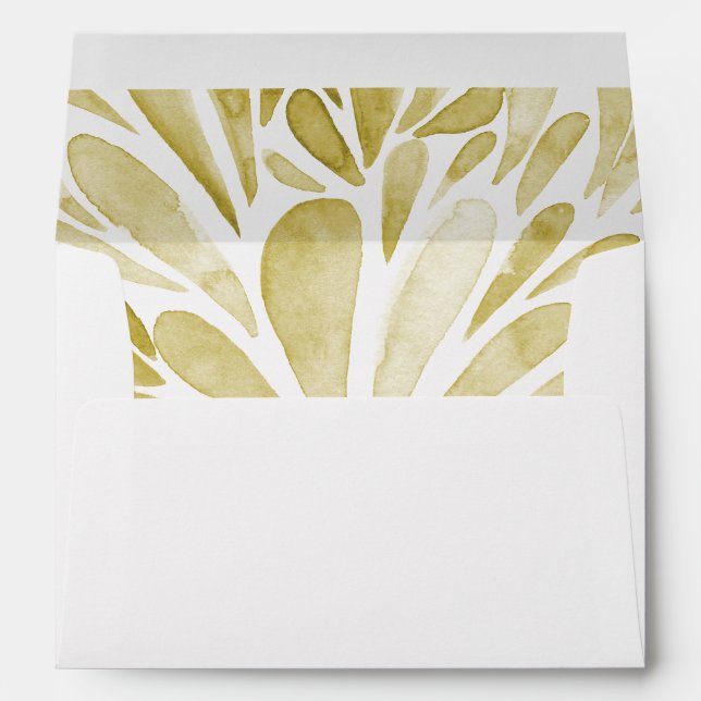 Watercolor Abstract floral burst pattern yellow Envelope (Back (Bottom))