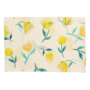 Watercolor Abstract Floral Peony Pattern Pillowcase