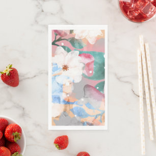 Watercolor Abstract Flowers 1 Napkin