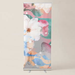 Watercolor Abstract Flowers 1 Retractable Banner
