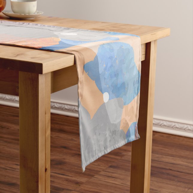 Watercolor Abstract Flowers 1 Short Table Runner (In Situ)