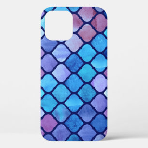 Watercolor Abstract Geometric Arab Tiles iPhone 12 Case
