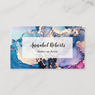 Watercolor Abstract gold business card