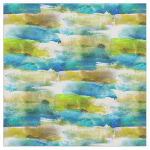 Watercolor abstract green, blue fabric