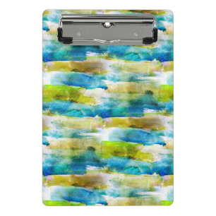 Watercolor abstract green, blue mini clipboard
