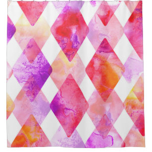 Watercolor Abstract: Hand Painted Seamless. Shower Curtain