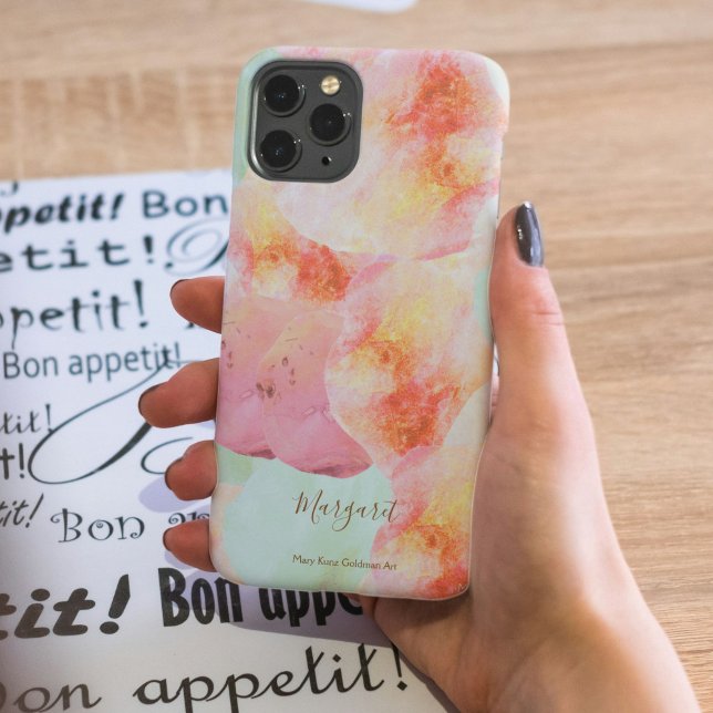 Watercolor Abstract Ice Cream Colourful Your Name Case-Mate iPhone Case (This ice cream phone case features pastel watercolor scoops of sweetness to brighten your day.)