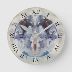 Watercolor Abstract II Round Clock