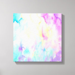 Watercolor abstract Landscape blue purple canvas Print