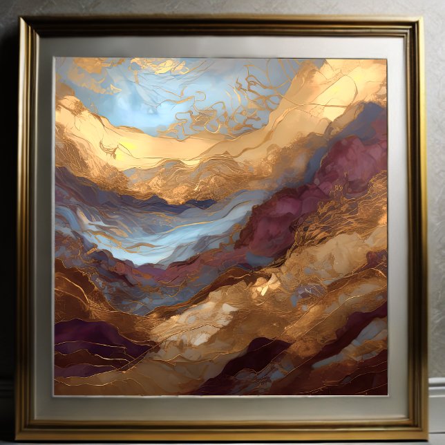 Watercolor Abstract Landscape Painting Gold 1:1 Poster (Creator Uploaded)