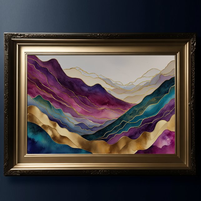 Watercolor Abstract Landscape Painting Gold 3:2 Poster (Creator Uploaded)