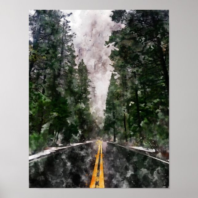 Watercolor Abstract Landscape Poster (Front)