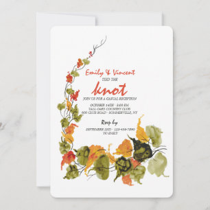 Watercolor Abstract Leaves Elopement Reception Invitation