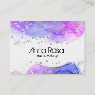 *~* Watercolor Abstract Magenta Lavender Modern Business Card