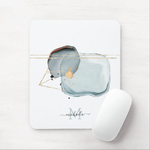 Watercolor Abstract Monogram Design Mouse Mat