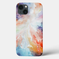 Watercolor Abstract Multicolor Cloud Art