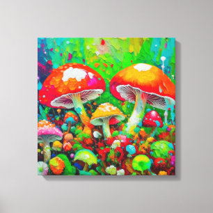 Watercolor Abstract Mushrooms Canvas Print