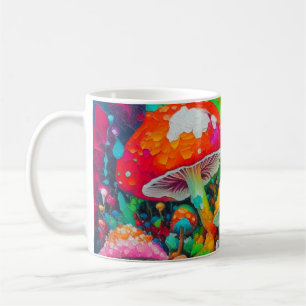 Watercolor Abstract Mushrooms Coffee Mug