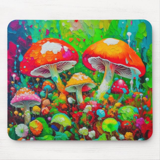 Watercolor Abstract Mushrooms  Mouse Mat (Front)