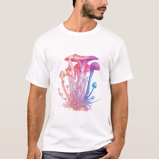 Watercolor Abstract Mushrooms T-Shirt (Front)