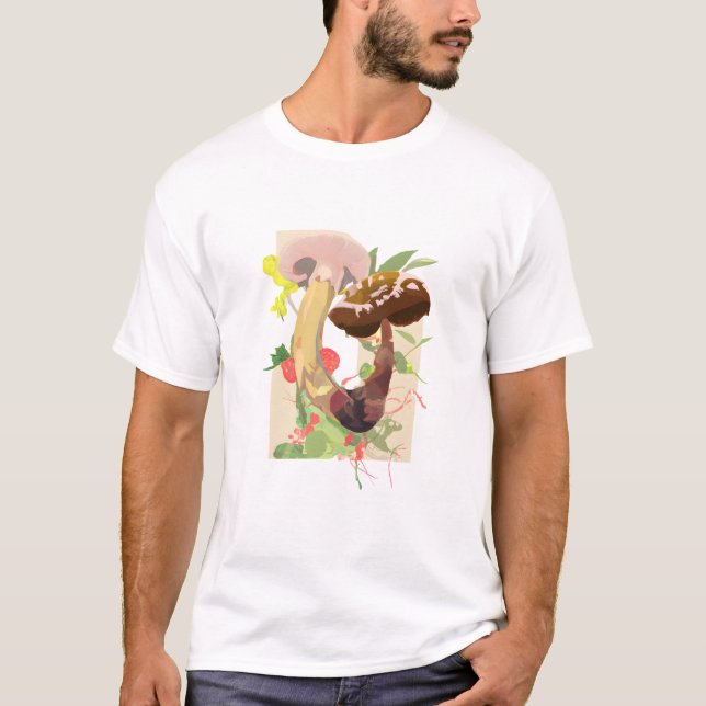 Watercolor Abstract Mushrooms T-Shirt (Front)