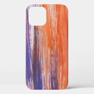 Watercolor Abstract: Orange Blue Blend iPhone 12 Case
