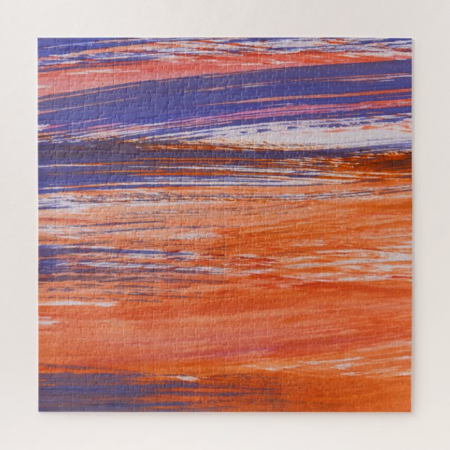 Watercolor Abstract: Orange Blue Blend Jigsaw Puzzle (Vertical)